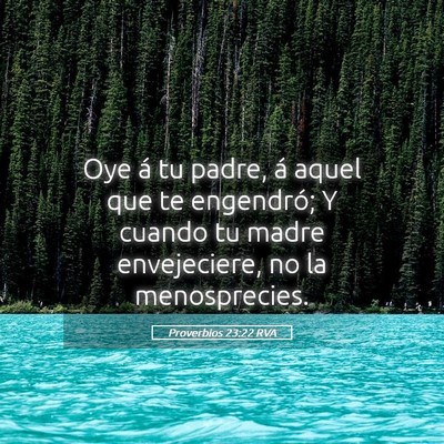 Picture 05 - Proverbios 23:22 RVA - Oye á tu padre, á aquel que te engendró; Y - Bible Verse Picture
