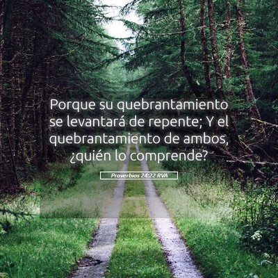 Picture 05 - Proverbios 24:22 RVA - Porque su quebrantamiento se levantará de - Bible Verse Picture