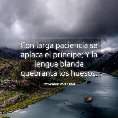 Picture 05 - Proverbios 25:15 RVA - Con larga paciencia se aplaca el príncipe; Y la - Bible Verse Picture