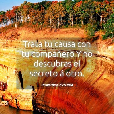 Picture 05 - Proverbios 25:9 RVA - Trata tu causa con tu compañero Y no descubras - Bible Verse Picture