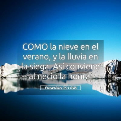Picture 05 - Proverbios 26:1 RVA - COMO la nieve en el verano, y la lluvia en la - Bible Verse Picture