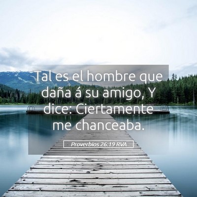 Picture 05 - Proverbios 26:19 RVA - Tal es el hombre que daña á su amigo, Y dice: - Bible Verse Picture