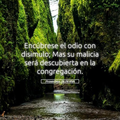 Picture 05 - Proverbios 26:26 RVA - Encúbrese el odio con disimulo; Mas su malicia - Bible Verse Picture