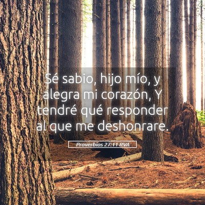 Picture 05 - Proverbios 27:11 RVA - Sé sabio, hijo mío, y alegra mi corazón, Y - Bible Verse Picture
