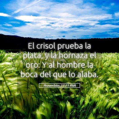 Picture 05 - Proverbios 27:21 RVA - El crisol prueba la plata, y la hornaza el oro: Y - Bible Verse Picture