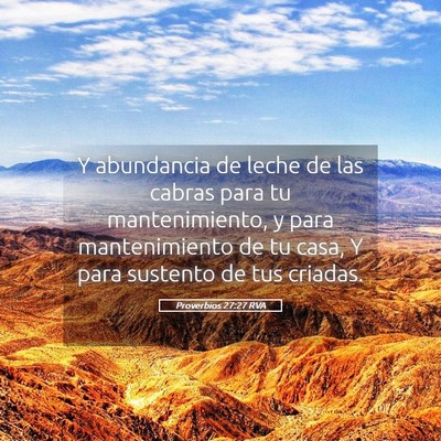 Picture 05 - Proverbios 27:27 RVA - Y abundancia de leche de las cabras para tu - Bible Verse Picture