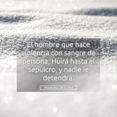 Picture 05 - Proverbios 28:17 RVA - El hombre que hace violencia con sangre de - Bible Verse Picture