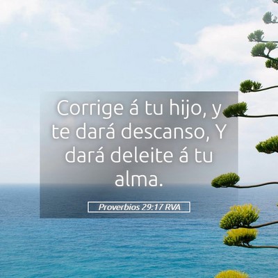 Picture 05 - Proverbios 29:17 RVA - Corrige á tu hijo, y te dará descanso, Y dará - Bible Verse Picture