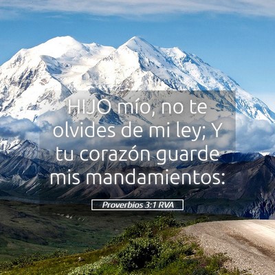 Picture 05 - Proverbios 3:1 RVA - HIJO mío, no te olvides de mi ley; Y tu corazón - Bible Verse Picture