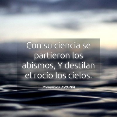 Picture 05 - Proverbios 3:20 RVA - Con su ciencia se partieron los abismos, Y - Bible Verse Picture
