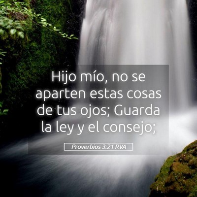 Picture 05 - Proverbios 3:21 RVA - Hijo mío, no se aparten estas cosas de tus ojos; - Bible Verse Picture