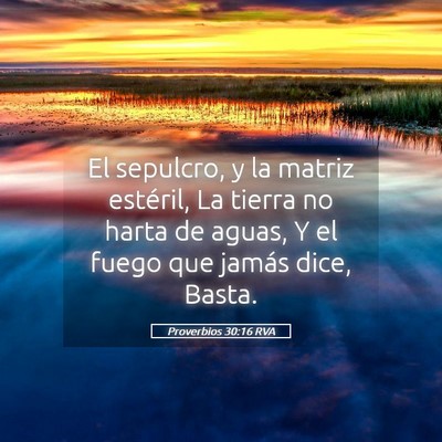 Picture 05 - Proverbios 30:16 RVA - El sepulcro, y la matriz estéril, La tierra no - Bible Verse Picture