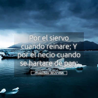 Picture 05 - Proverbios 30:22 RVA - Por el siervo cuando reinare; Y por el necio - Bible Verse Picture