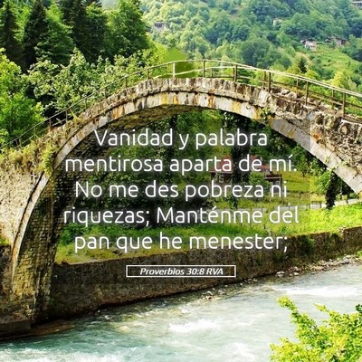 Picture 05 - Proverbios 30:8 RVA - Vanidad y palabra mentirosa aparta de mí. No me - Bible Verse Picture