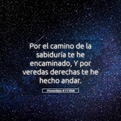 Picture 05 - Proverbios 4:11 RVA - Por el camino de la sabiduría te he encaminado, - Bible Verse Picture