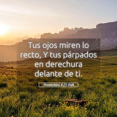 Picture 05 - Proverbios 4:25 RVA - Tus ojos miren lo recto, Y tus párpados en - Bible Verse Picture