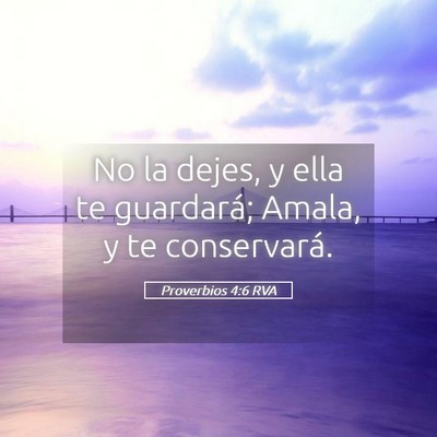 Picture 05 - Proverbios 4:6 RVA - No la dejes, y ella te guardará; Amala, y te - Bible Verse Picture