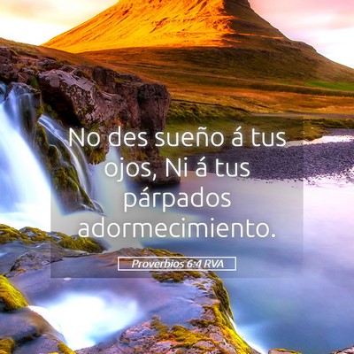 Picture 05 - Proverbios 6:4 RVA - No des sueño á tus ojos, Ni á tus párpados - Bible Verse Picture