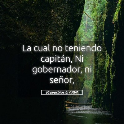 Picture 05 - Proverbios 6:7 RVA - La cual no teniendo capitán, Ni gobernador, ni - Bible Verse Picture