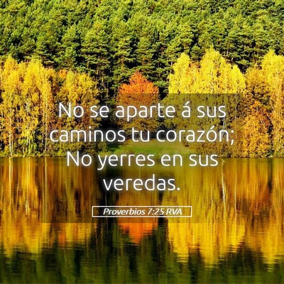 Picture 05 - Proverbios 7:25 RVA - No se aparte á sus caminos tu corazón; No - Bible Verse Picture