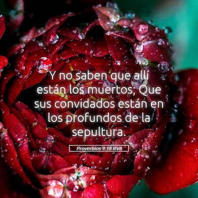 Picture 05 - Proverbios 9:18 RVA - Y no saben que allí están los muertos; Que sus - Bible Verse Picture