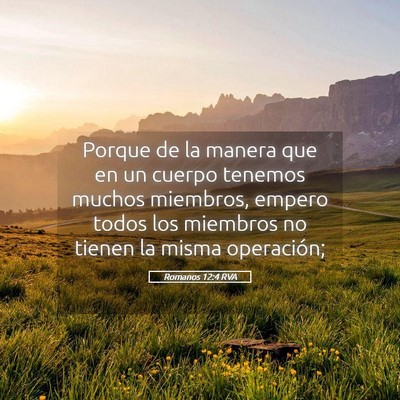 Picture 05 - Romanos 12:4 RVA - Porque de la manera que en un cuerpo tenemos - Bible Verse Picture