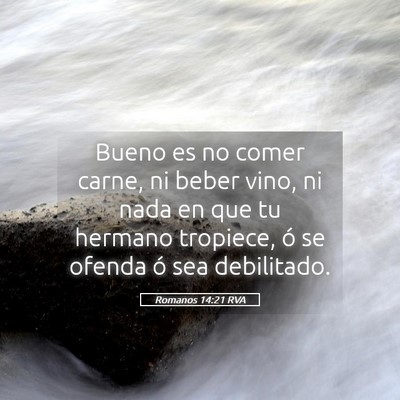 Picture 05 - Romanos 14:21 RVA - Bueno es no comer carne, ni beber vino, ni nada - Bible Verse Picture