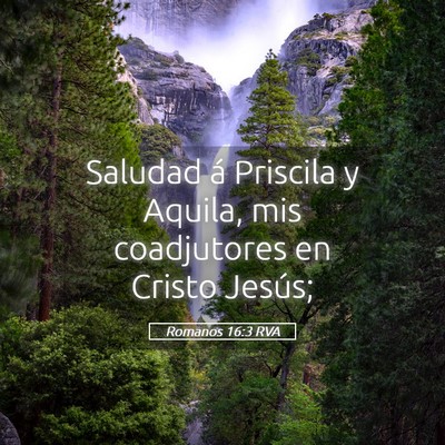 Picture 05 - Romanos 16:3 RVA - Saludad á Priscila y Aquila, mis coadjutores en - Bible Verse Picture