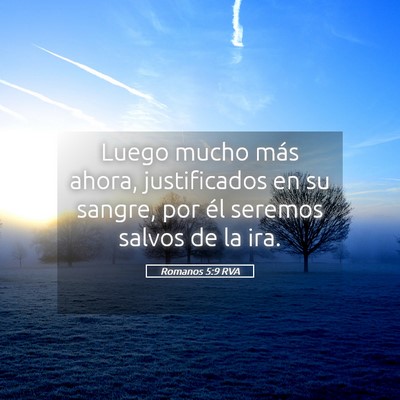 Picture 05 - Romanos 5:9 RVA - Luego mucho más ahora, justificados en su - Bible Verse Picture