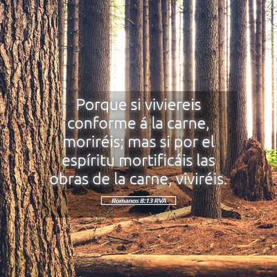 Picture 05 - Romanos 8:13 RVA - Porque si viviereis conforme á la carne, - Bible Verse Picture