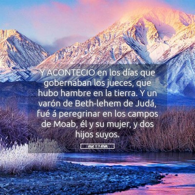 Picture 05 - Rut 1:1 RVA - Y ACONTECIO en los días que gobernaban los - Bible Verse Picture
