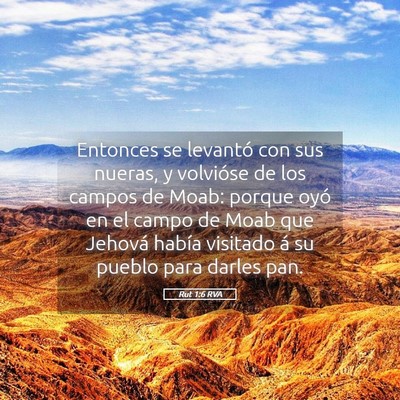 Picture 05 - Rut 1:6 RVA - Entonces se levantó con sus nueras, y volvióse - Bible Verse Picture