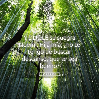 Picture 05 - Rut 3:1 RVA - Y DIJOLE su suegra Noemi: Hija mía, ¿no te - Bible Verse Picture