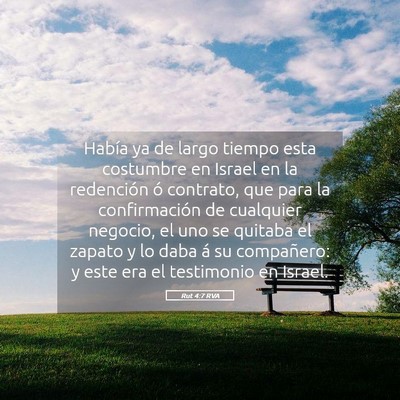 Picture 05 - Rut 4:7 RVA - Había ya de largo tiempo esta costumbre en - Bible Verse Picture