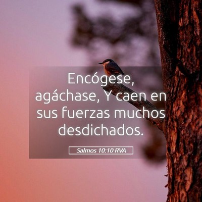 Picture 05 - Salmos 10:10 RVA - Encógese, agáchase, Y caen en sus fuerzas - Bible Verse Picture
