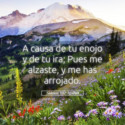 Picture 05 - Salmos 102:10 RVA - A causa de tu enojo y de tu ira; Pues me alzaste, - Bible Verse Picture