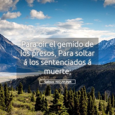 Picture 05 - Salmos 102:20 RVA - Para oir el gemido de los presos, Para soltar á - Bible Verse Picture