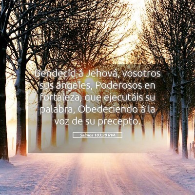 Picture 05 - Salmos 103:20 RVA - Bendecid á Jehová, vosotros sus ángeles, - Bible Verse Picture