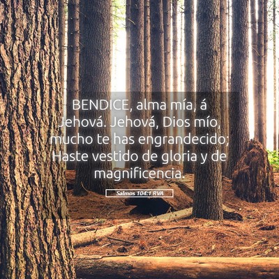 Picture 05 - Salmos 104:1 RVA - BENDICE, alma mía, á Jehová. Jehová, Dios - Bible Verse Picture