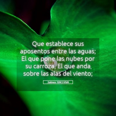 Picture 05 - Salmos 104:3 RVA - Que establece sus aposentos entre las aguas; El - Bible Verse Picture