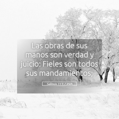 Picture 05 - Salmos 111:7 RVA - Las obras de sus manos son verdad y juicio: - Bible Verse Picture