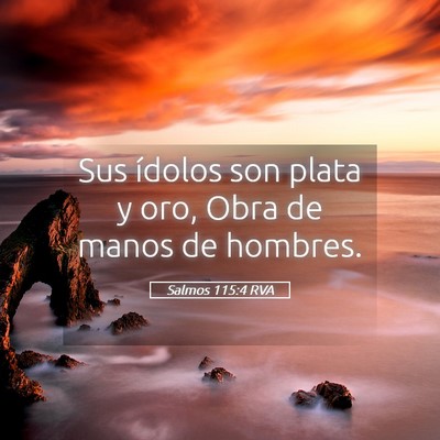 Picture 05 - Salmos 115:4 RVA - Sus ídolos son plata y oro, Obra de manos de - Bible Verse Picture