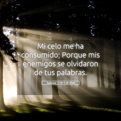 Picture 05 - Salmos 119:139 RVA - Mi celo me ha consumido; Porque mis enemigos se - Bible Verse Picture
