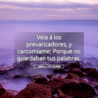Picture 05 - Salmos 119:158 RVA - Veía á los prevaricadores, y carcomíame; - Bible Verse Picture