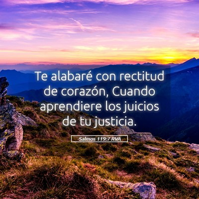 Picture 05 - Salmos 119:7 RVA - Te alabaré con rectitud de corazón, Cuando - Bible Verse Picture