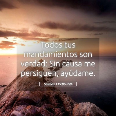 Picture 05 - Salmos 119:86 RVA - Todos tus mandamientos son verdad: Sin causa me - Bible Verse Picture