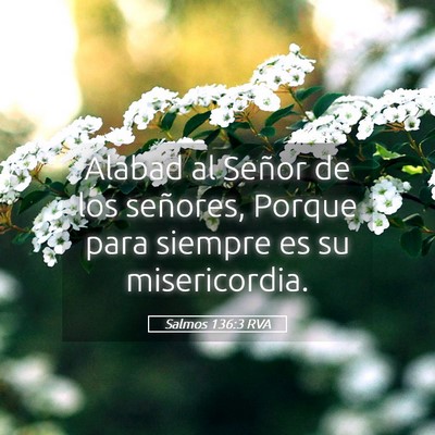 Picture 05 - Salmos 136:3 RVA - Alabad al Señor de los señores, Porque para - Bible Verse Picture
