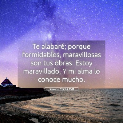 Picture 05 - Salmos 139:14 RVA - Te alabaré; porque formidables, maravillosas son - Bible Verse Picture