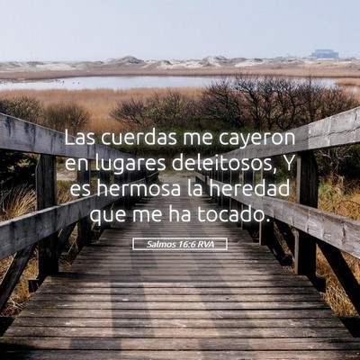 Picture 05 - Salmos 16:6 RVA - Las cuerdas me cayeron en lugares deleitosos, Y - Bible Verse Picture