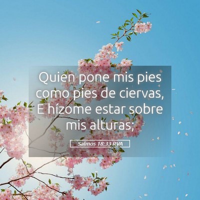 Picture 05 - Salmos 18:33 RVA - Quien pone mis pies como pies de ciervas, E - Bible Verse Picture